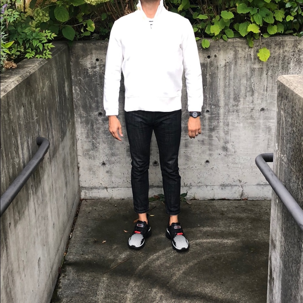 Club Monaco Winter White 1/4 Button Up Pullover